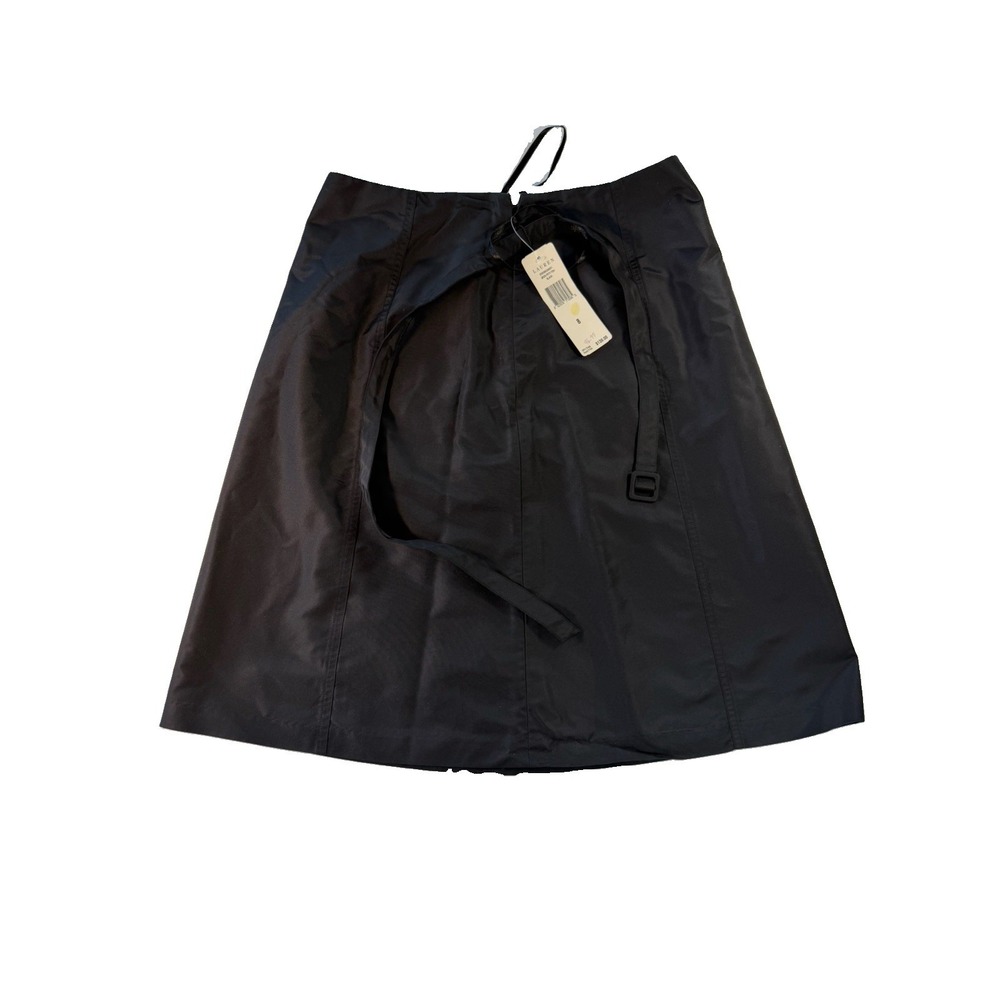 NWT Lauren Ralph Lauren Black 100% Silk Garden Party Skirt Sz 8 OP $139